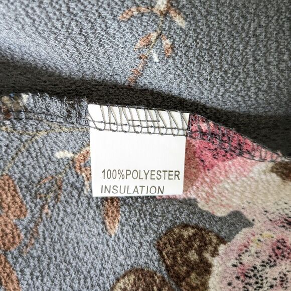 Women's Gray Cardigan Size S Floral Crochet Lace Open Front 3/4 Bell Sleeve - Picture 8 of 15